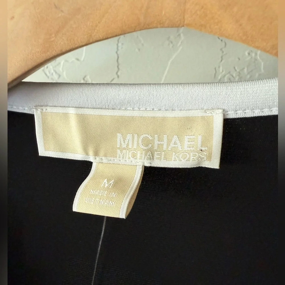 Michael Kors|Black faux Wrap Dress with White Trim,NWT in size medium•••Classic - Picture 11 of 12